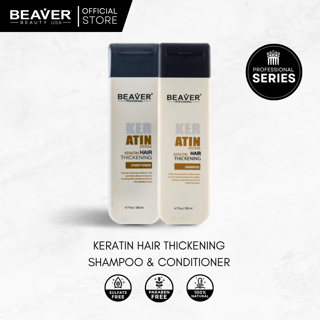 Beaver Keratin Hair Thickening Shampoo and Conditioner 200ml