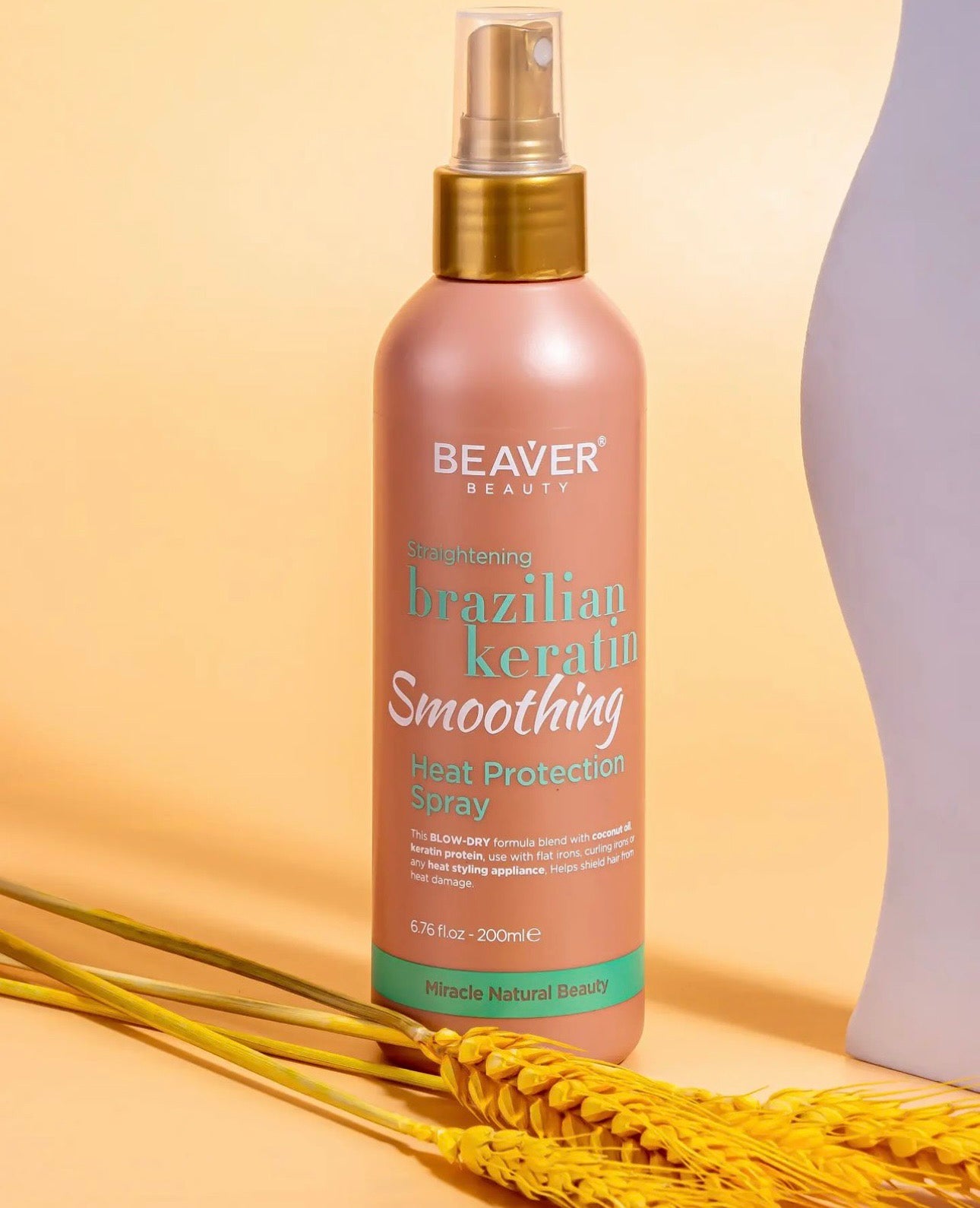 Beaver Beauty Naturals Brazilian Keratin Smoothing Heat Protection Spray 200ml