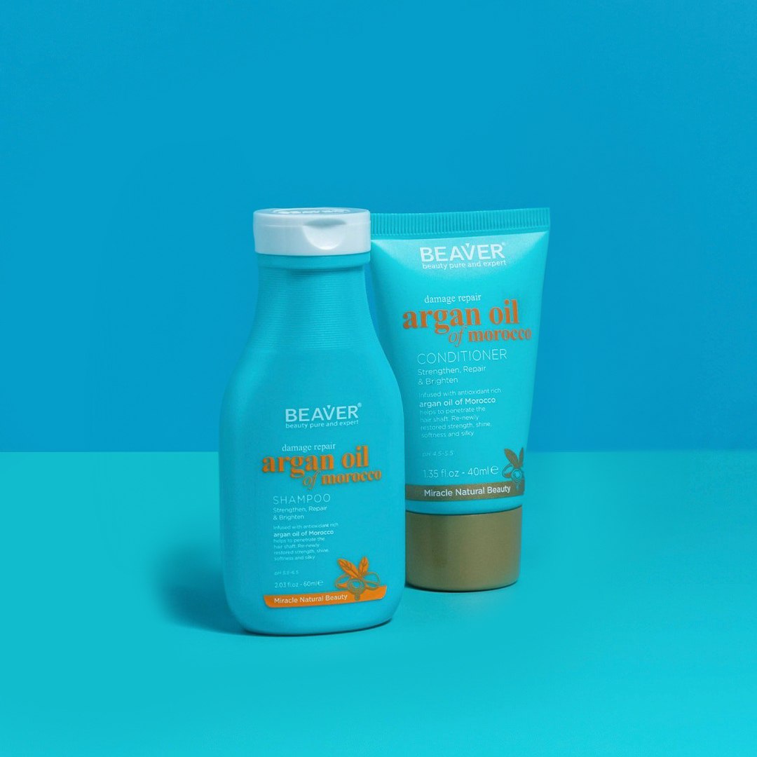 Beaver Beauty Naturals Travel Set (Shampoo 60ml and Conditioner 40ml)